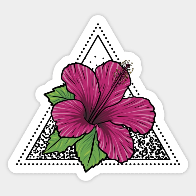 Tropical Hibiscus Flora Sticker by RadicalChill